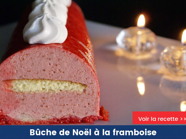 Bûche de Noël à la framboise